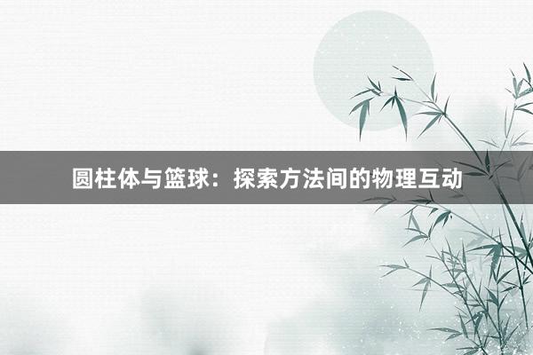 圆柱体与篮球：探索方法间的物理互动